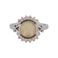 Anello Aurelie Opal Diamond, oro bianco 14K con opale e diamanti 1,05ct - Misura 6,5