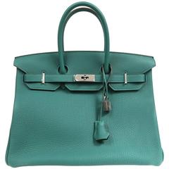 Hermès Malachite Togo 35 cm Birkin PHW