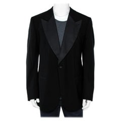 Giorgio Armani Blazer negro de lana con botones delanteros 5XL
