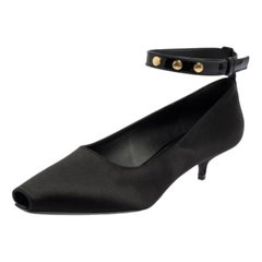 Burberry escarpins noirs à bout ouvert à la cheville, taille 37,5