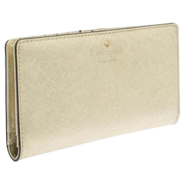 Kate Spade Metallic Gold Leather Long Flap Wallet