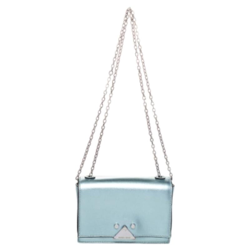 Emporio Armani - Sac à bandoulière en cuir vert menthe métallisé