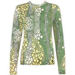 GIVENCHY Sport c.1970's Multicolor Reptile Print Long Sleeve Crewneck Top 11