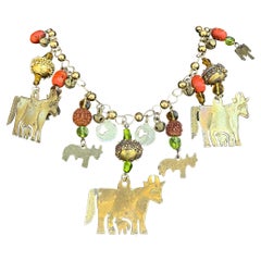 Antique Brass Sacred Bull Necklace