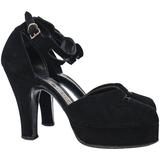 40s Black Suede Platform Shoes