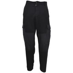 Alexander McQueen Black Jogging Bottoms with Silk Pockets and Patches