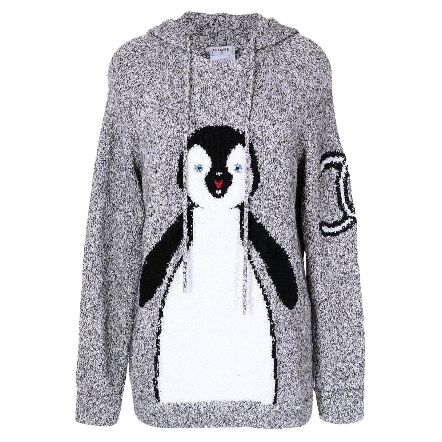Chanel Iconic Supere Seltener CC Penguin Kapuze 42 FR im Angebot