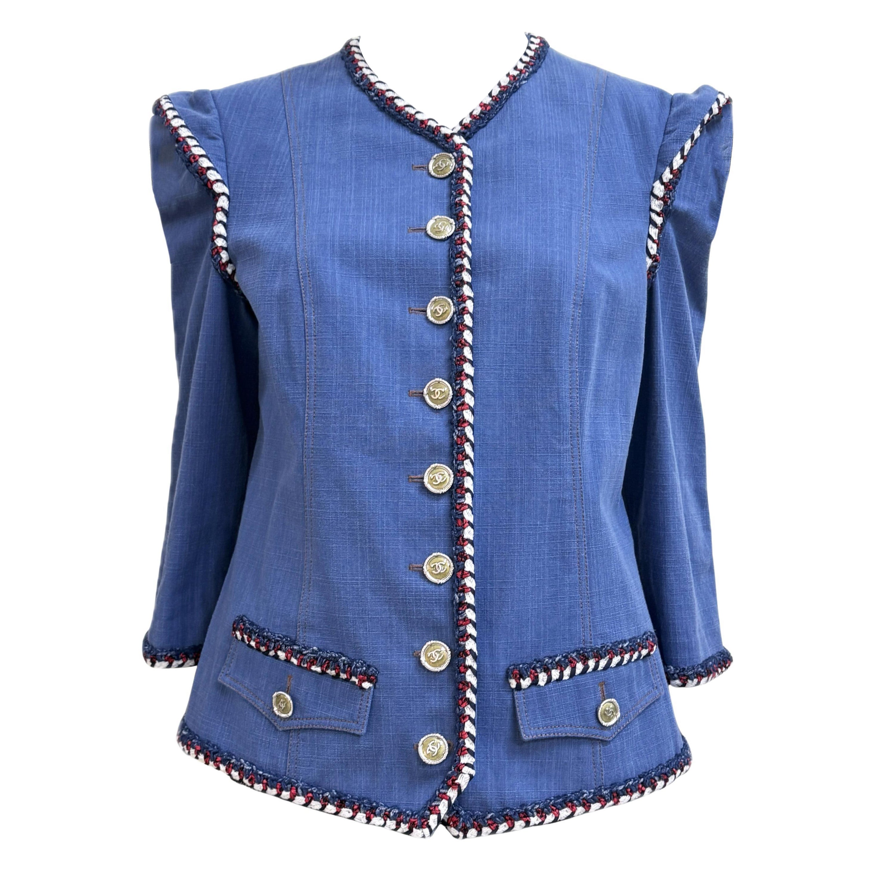 Chanel Neue Paris / Versailles Barockstil Denim-Jacke 42 FR