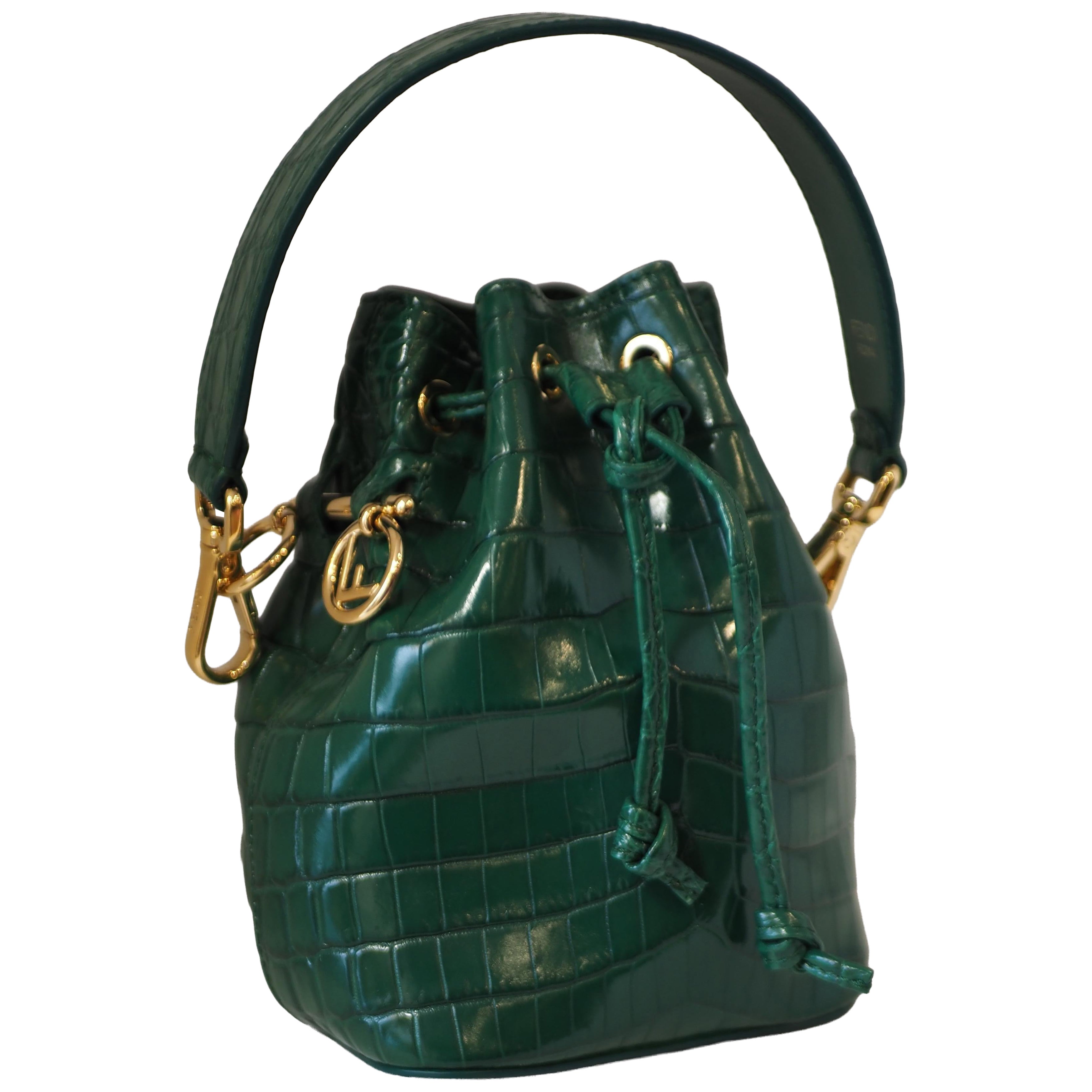 Fendi green satchel bag For Sale