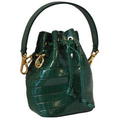 Fendi green satchel bag