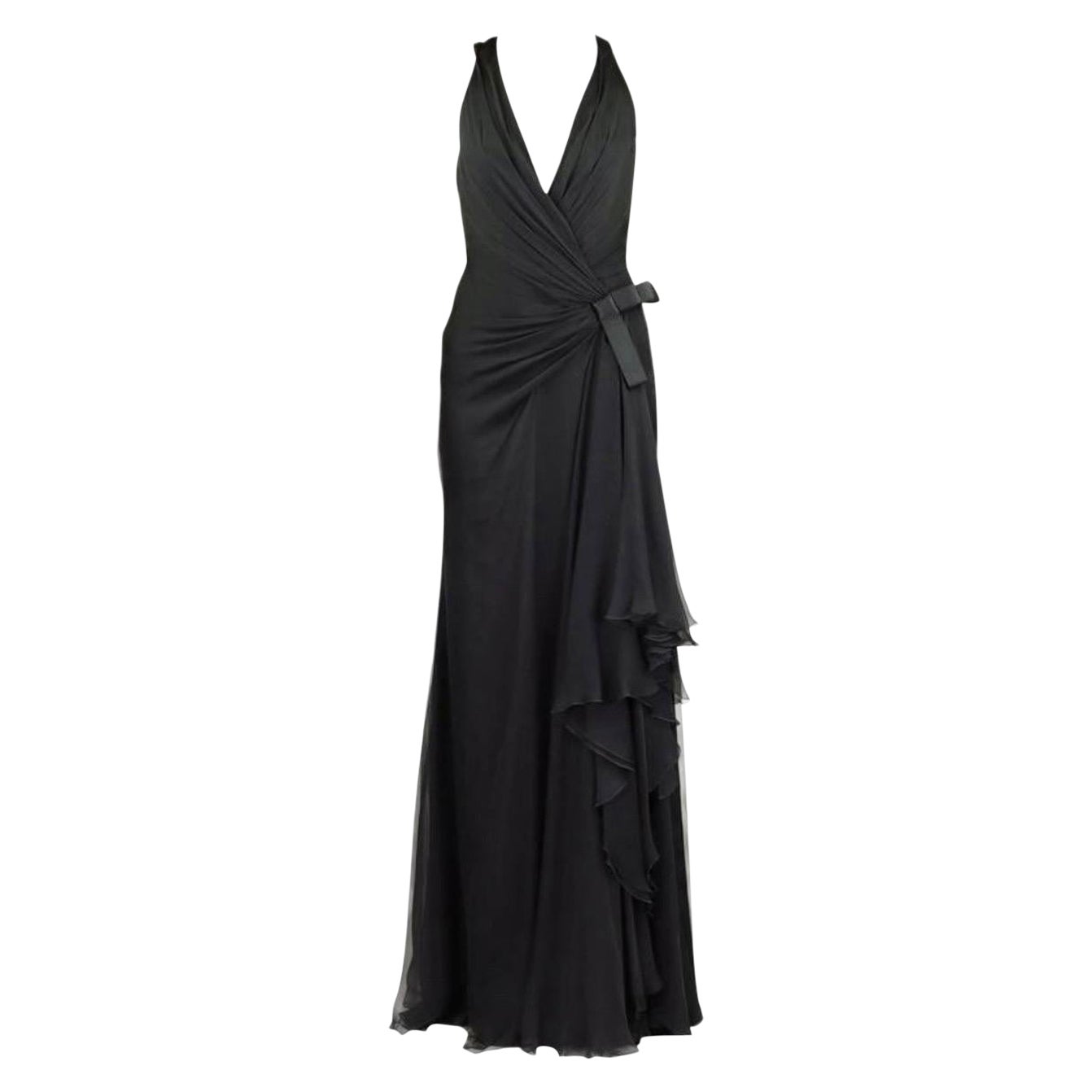 Vintage 2009 Versace Robe en soie noire NWT