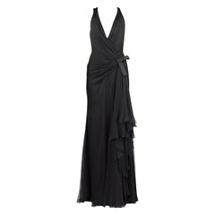 Vintage 2009 Versace Black Silk Gown NWT