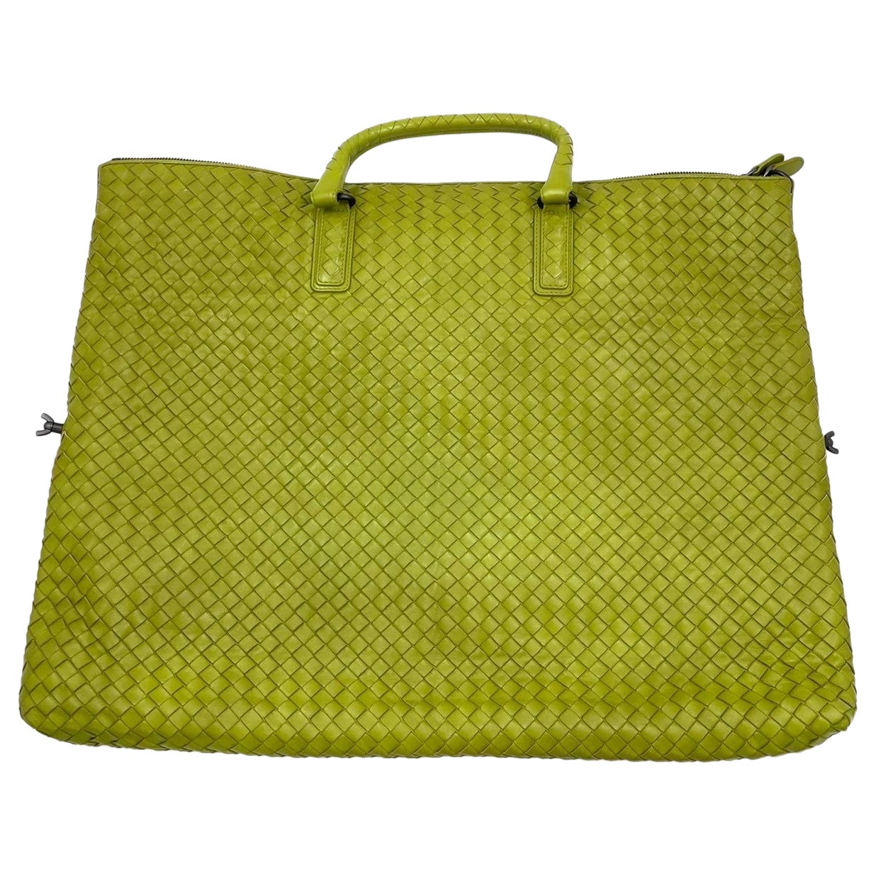 Bottega Veneta Maxi Convertible Tote Bag Hobo in pelle verde con trasporto bidirezionale 52cm