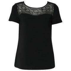 Diane von Furstenberg - Top in crepe nero con dettaglio sul collo S