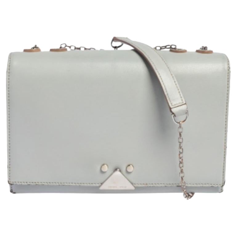 Emporio ARMANI Bolso con cadena de piel gris