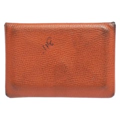 Hermès  Orange Epsom Leather Calvi Card Holder