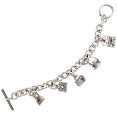 Hermès Sterling Silver Bags Charm Bracelet
