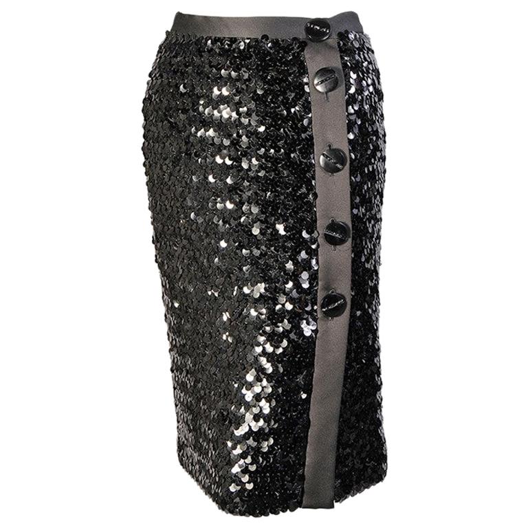 Yves Saint Laurent Sequin Skirt For Sale at 1stDibs