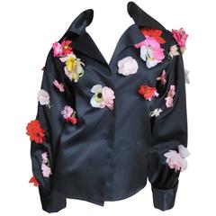 1970's New Bill Blass Flower Covered Shirt or Jacket 8