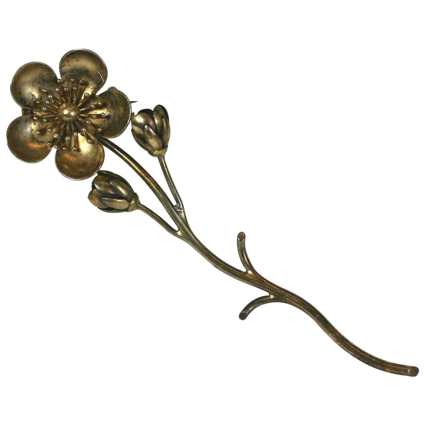 Victorian Japonesque Crysanthemum Brooch