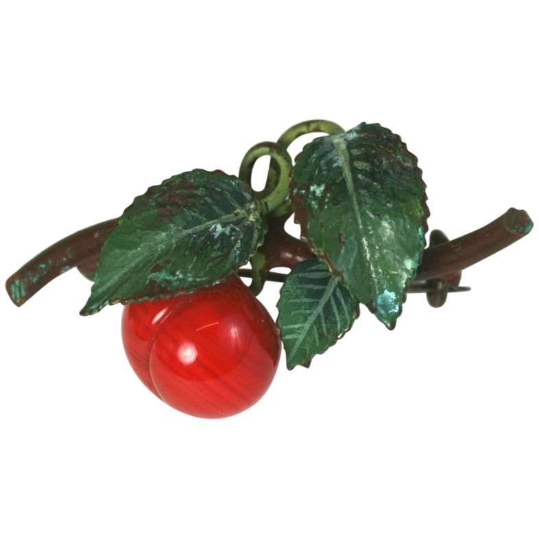 Vienna Bronze Cherry Branch Brooch