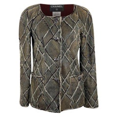 Chanel 13K$ Paris / Edinburgh CC Gripoix Buttons Leather Jacket 40 FR