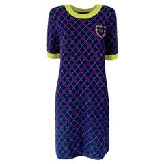 Chanel Paris / Edinburgh CC Logo Patch TArtan Dress 40 FR