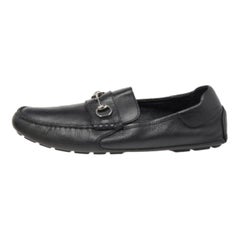 Gucci Mocassini con morsetto in pelle nera taglia 46.5