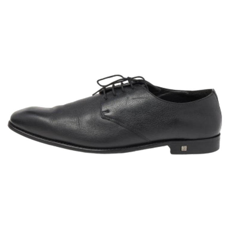Balmain Derby in pelle nera con lacci taglia 46