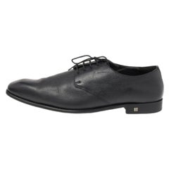 Balmain Derby in pelle nera con lacci taglia 46