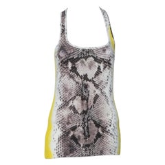 Just Cavalli Canotta in cotone con stampa serpente multicolore S