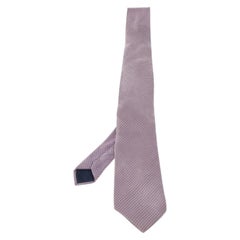 Lanvin Pink Dot Pattern Print Silk Satin Tie