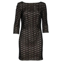 Diane von Furstenberg Vestido de Encaje Recortado con Diseño Floral Negro M