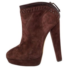Jimmy Choo - Caviglia con cerniera posteriore in pelle scamosciata borgogna  Stivali taglia 37