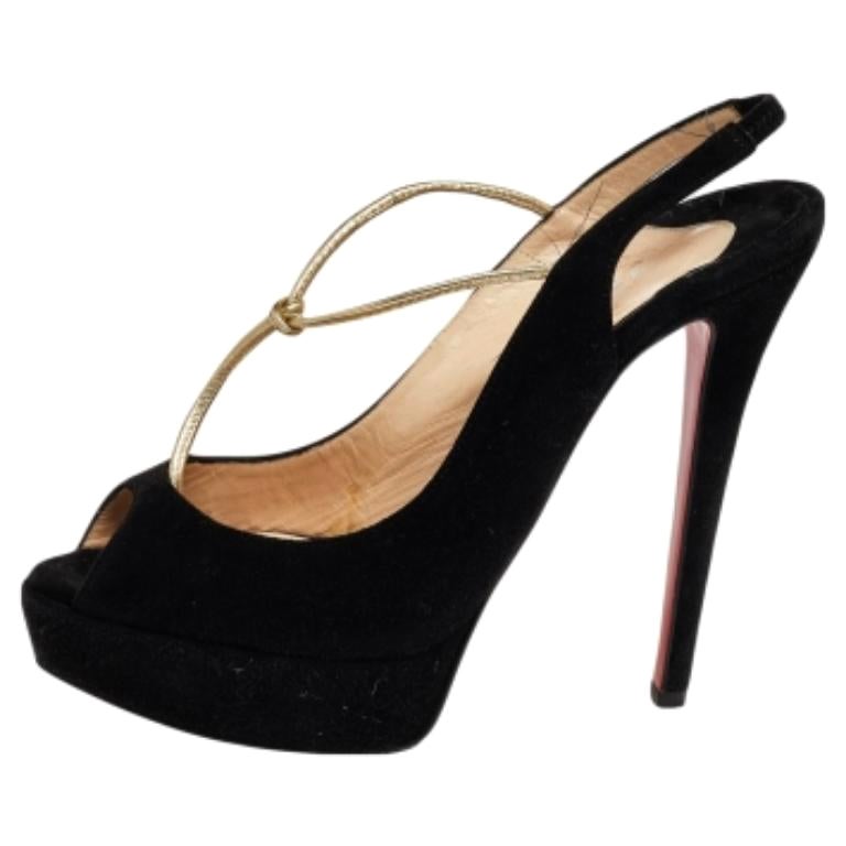 Christian Louboutin - Pumps in pelle scamosciata nera Alta Spritney Taglia 36,5
