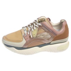 Fendi - Sneakers allacciate in pelle e rete multicolore taglia 41