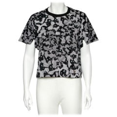 Kenzo Felpa cropped in cotone con stampa astratta nera L.A.
