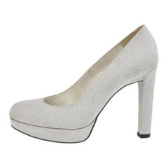 Stuart Weitzman escarpins à plateforme pailletés argentés métalliques, taille 38,5