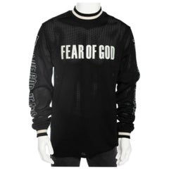 Fear of God - T-shirt à manches longues en maille jersey avec imprimé logo synthétique noir S