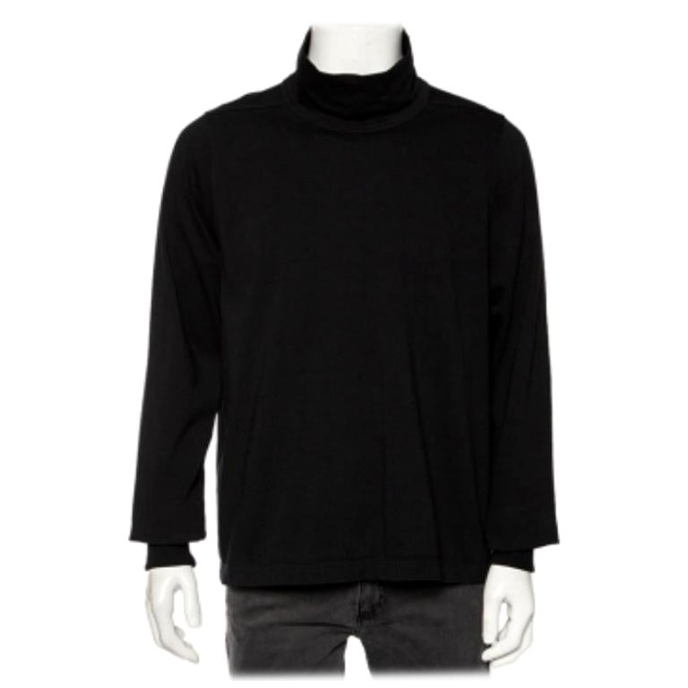 Rick Owens Schwarz Strick Trichter Hals Detaillierte Oversized Pullover S