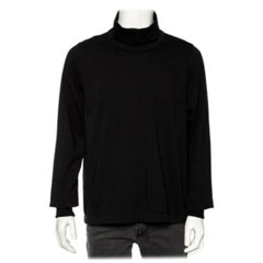 Rick Owens Black Knit Funnel Neck Detailed Oversized Jumper S