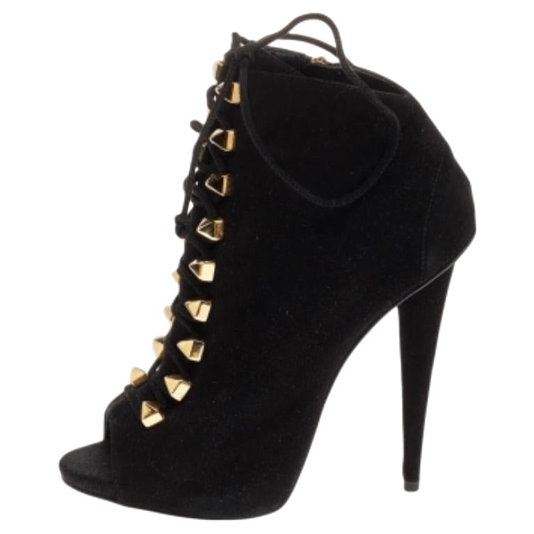 Giuseppe Zanotti Bottines à lacets en daim noir Taille 38