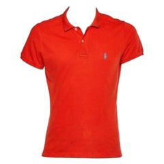 T. Ralph Lauren Arancione Cotone Piqué Skinny Polo Maglietta XL