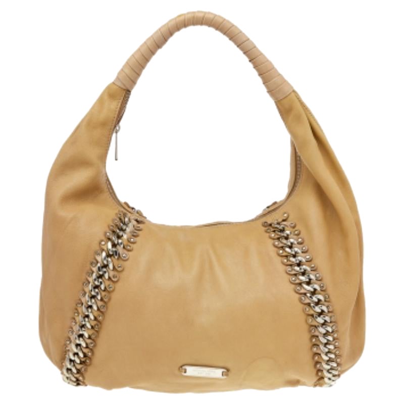 Michael Kors: borsa a tracolla con catena in pelle beige