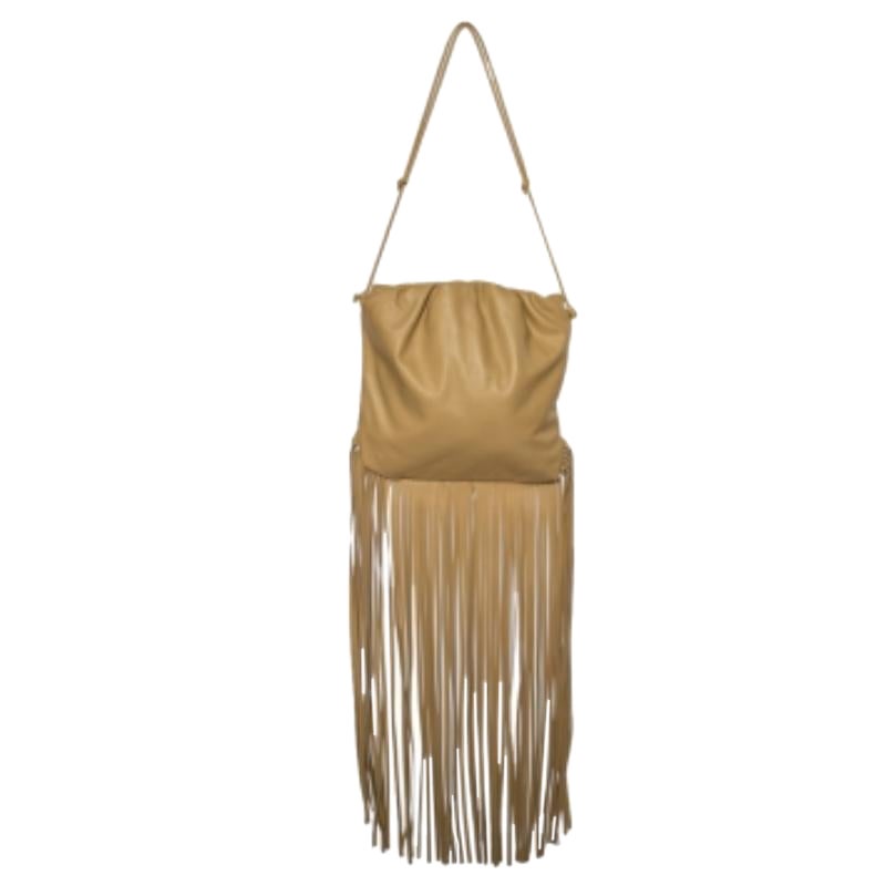 Bottega Veneta - Pochette à franges en cuir beige - Hobo
