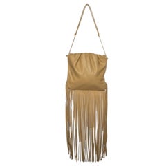 Bottega Veneta Beige Leather Fringe Pouch Hobo