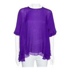 Dolce & Gabbana Purple Silk Chiffon Layered Top S