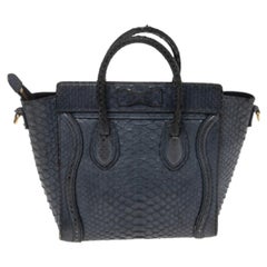 Céline Borsa da viaggio Nano in pitone blu scuro