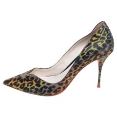 Sophia Webster Multicolor Holographic Leopard Print PVC Izzy Pumps Size 38