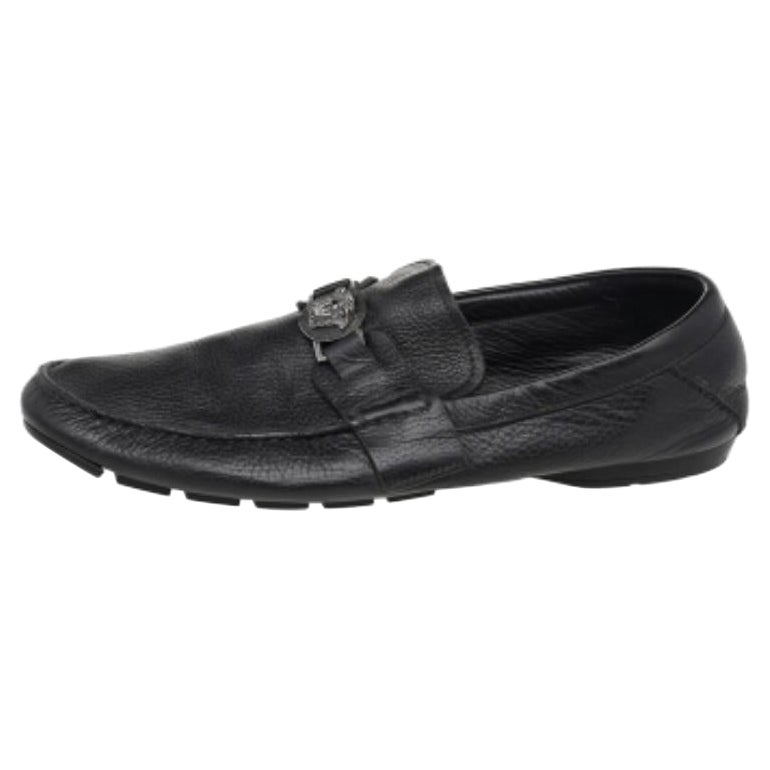 Mocassins en cuir noir Medusa de Versace Taille 44